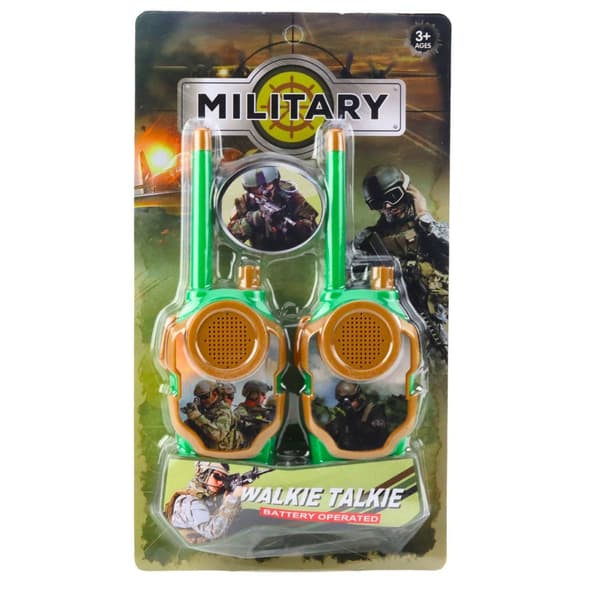 Walkie-talkies för barn 2-pack militärdesign räckvidd ca 10 m