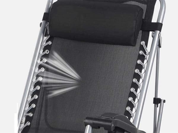 Hopfällbar solstol Zero Gravity justerbart ryggstöd svart max 140 kg