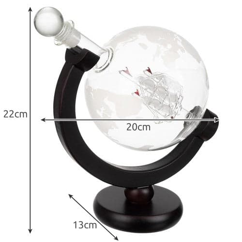 Whiskykaraffset glob 7 delar med 2 glas, 9 whiskystenar, tång