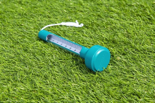 Pooltermometer flytande blå ABS med snodd, visar °C/°F