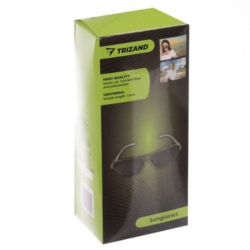 Polarisoidut aurinkolasit UV400 kat 3 unisex musta/hopea kotelolla