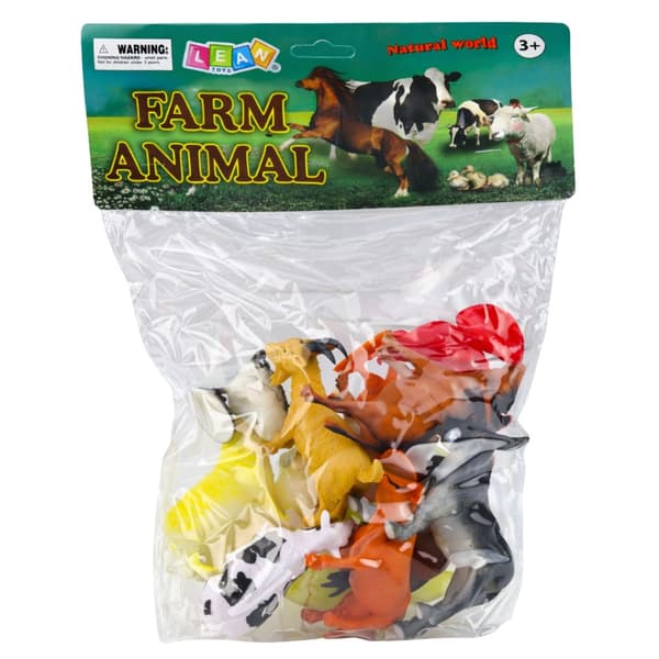 Gårdsdyrsfigurer 12-pak i plast, 10–11 cm