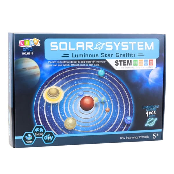 DIY solsystem modelkit til at male, lyser i mørke, STEM til børn