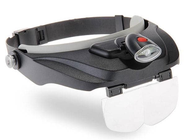 Pandelupe med LED og 4 linser 1,2x–3,5x inkl. 3x AAA-batterier