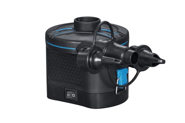 Elektrisk luftpump 430 L/min med 3 munstycken, batteridriven 4xD