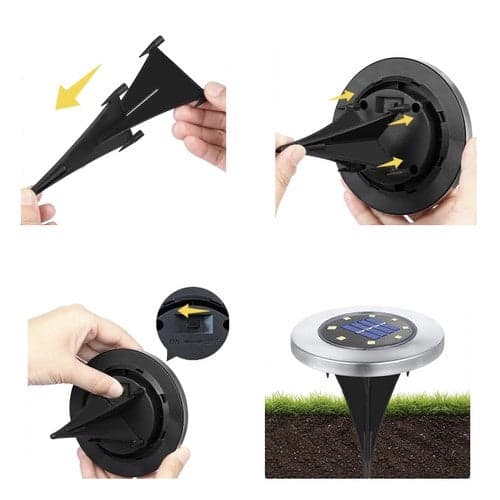 Solcellsgårdljus 12-pack 8 LED kallvit IP65 med skymningssensor