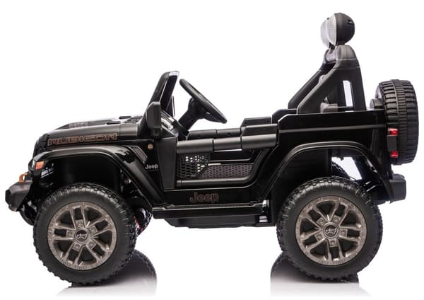 Batteridriven åkbil Jeep Rubicon 4x4 för barn, svart