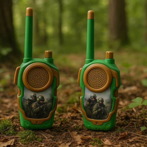 Walkie-talkies för barn 2-pack militärdesign räckvidd ca 10 m