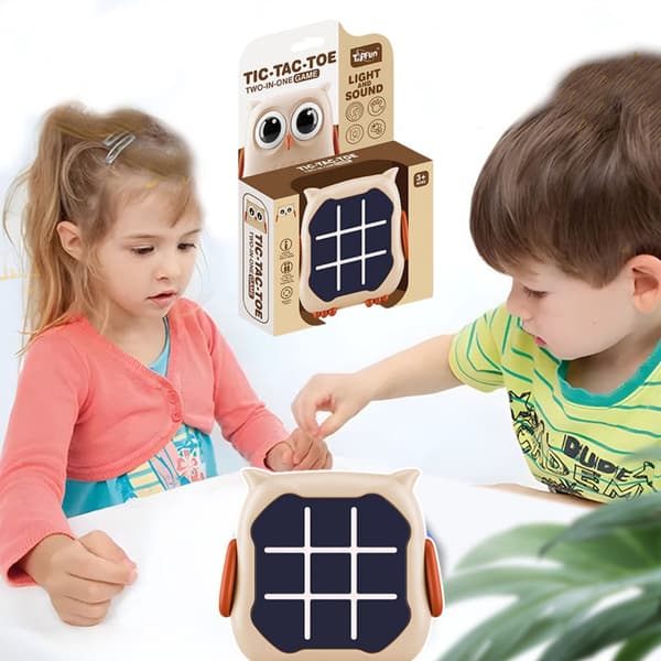 Elektronisk spil 3-i-1 Tic Tac Toe/Par/Hukommelse med lys og lyd