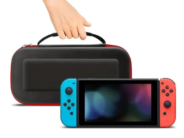Nintendo Switch/OLED -kotelо kova kuori musta, tilaa 10 pelikasetille