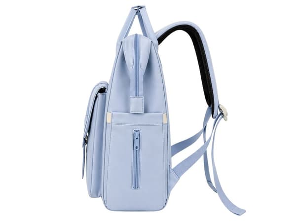 Ryggsäck polyester blå 28x41x21 cm med flera fack dragkedja