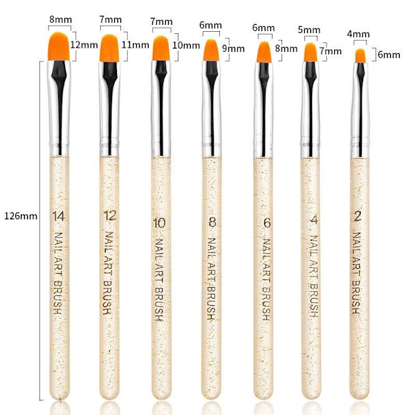 Nagelverktyg - 7 Penslar & 5 Dotting Tools för Perfekt