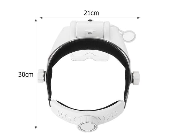 Pandelup med LED-belysning 1,5x/2x/8x sort/hvid