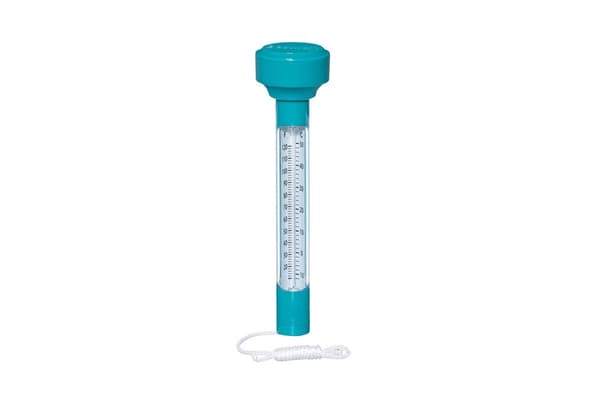 Pooltermometer flydende blå ABS med snor, viser °C/°F