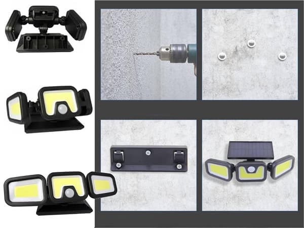 Solcellsgatlykta 103 COB LED IP67 med rörelse/skymningssensor