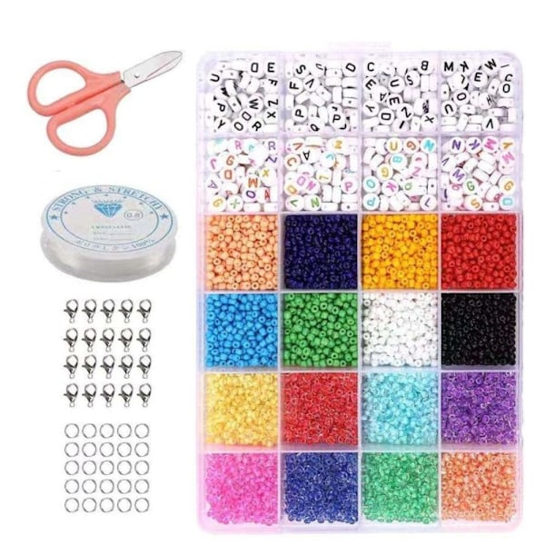 DIY Pärllåda Seed Beads & Bokstavspärlor – 7000 Pärlor för