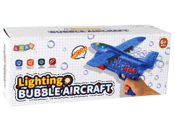 Såpbubbelpistol med flygplan 29 cm inkl bubbelvätska, barn 6+