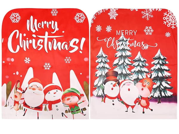 Julstolsöverdrag polyester 58x48 cm 1-pack mönster slumpmässigt