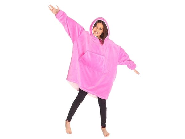 Vilttihuppari huppulla ja taskulla one size, rosa