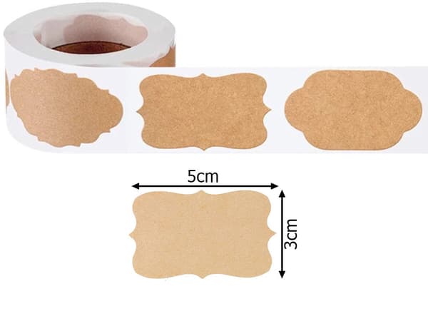 Selvklæbende etiketter 250 stk til glas og gaver 5x3 cm