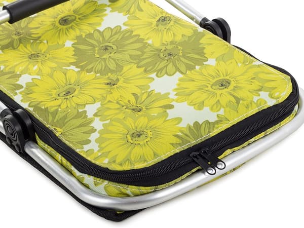Termokurv foldbar 48x28x22 cm grøn blomster med lynlås