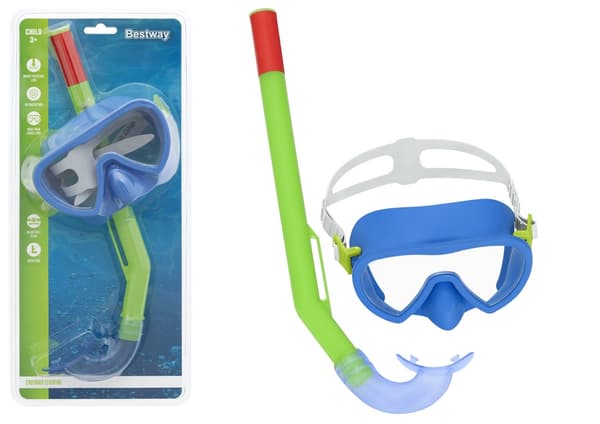Dykmask och snorkelset för barn UV-skydd grön/blå