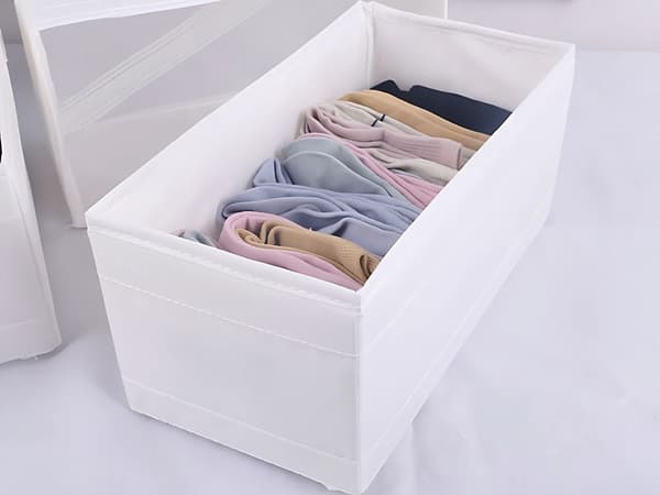 Opbevaringsorganisator til undertøj/strømper 28x14x13 cm polyester hvid