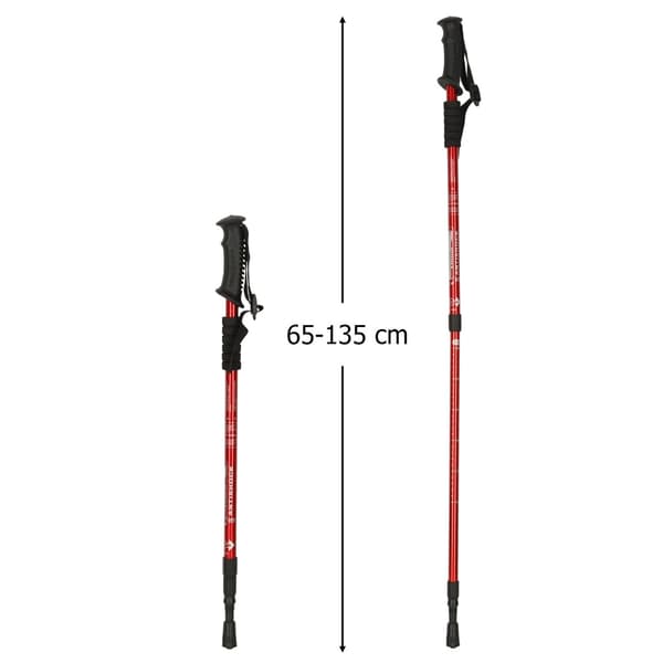 Sammenklappelige trekkingstave aluminium 65-135 cm wolframspids rød 2-pak