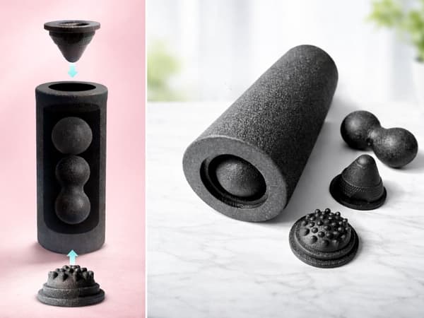 Massage roller sæt 5‑i‑1 EPP‑skum til hele kroppen sort