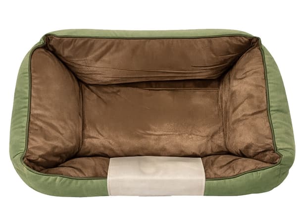 Hunde- og katteseng i polyester M 70x55x18 cm, skridsikker, grøn