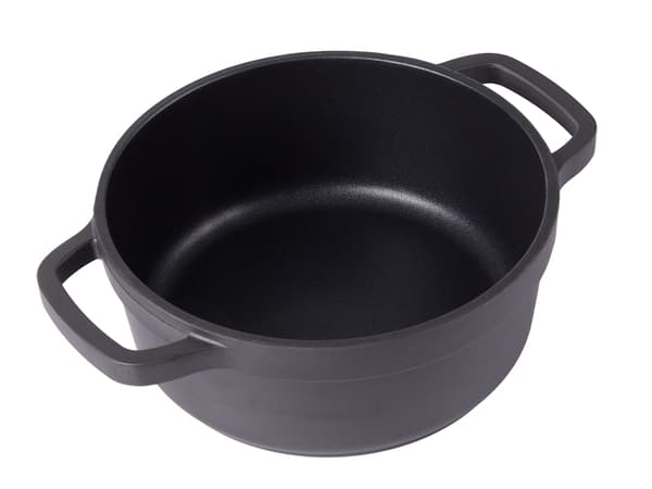 Kasserolle med låg støbt aluminium 4 L non-stick sort 26 cm