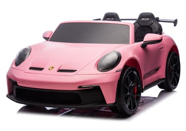 Sähköauto lapsille Porsche GT3 24V vaaleanpunainen akullinen ajolelu