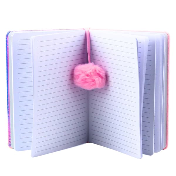 Notesbog A5 80 sider linjeret holografisk konfetti lollipop