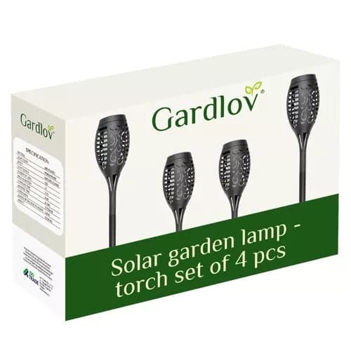 Solcellslampor fackel 4-pack LED varmvit flammeffekt 51 cm