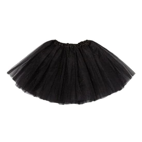 Tylunderskørt til børn sort 3-lags med elastisk talje 29 cm Black