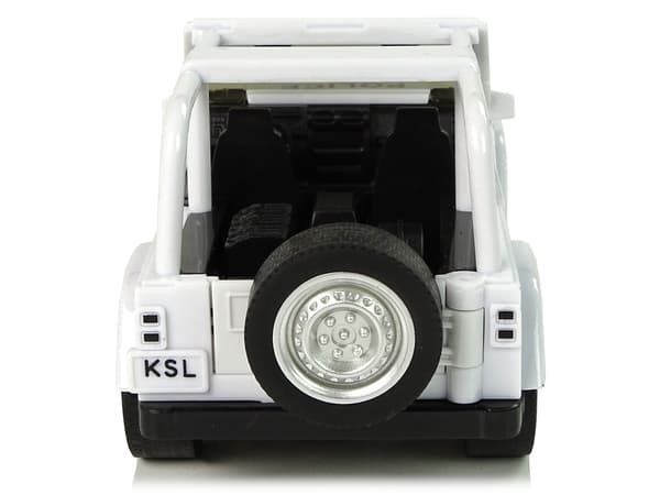 Legetøjspolisbil off-road 17 cm hvid med lys/lyd och dragback