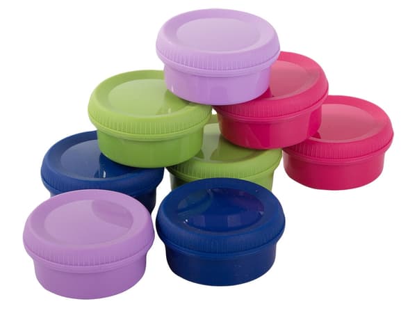 Dressingbeholdere med låg 80 ml 8-pak plast dipskåle