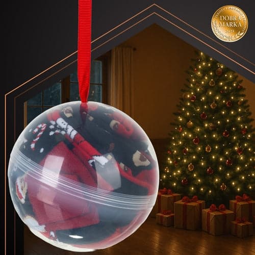 Julstrumpor bomull 3-pack unisex julmotiv stl 38-43 med julkula