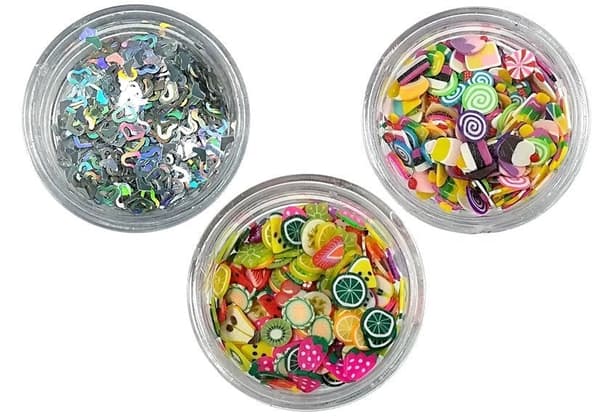 Nagellackset för barn med nageltorkare, 3 lack + 3 glitter, 3+ år