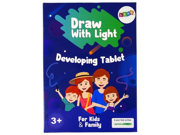 Fluorescerande ritbräda med ljuspenna kit 28x21 cm, 3+ år