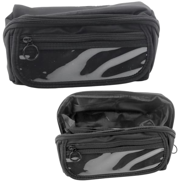 Foldbart penal i plast 20x10x8 cm med transparent lomme