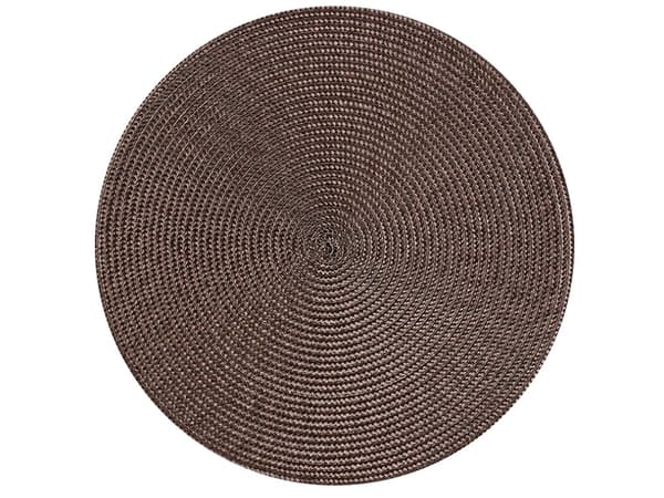 Pyöreä muovinen pöytätabletti punottu ruskea 38 cm 1 kpl