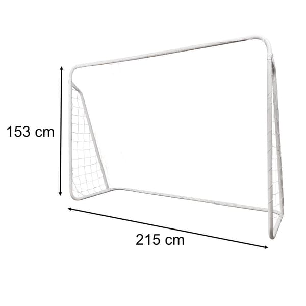 Fodboldmål 213x152 cm med træfplade 5 huller, galvaniseret stål