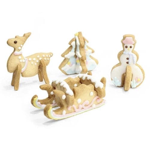 Julkakformar 3D-set 8 st i rostfritt stål för pepparkakor