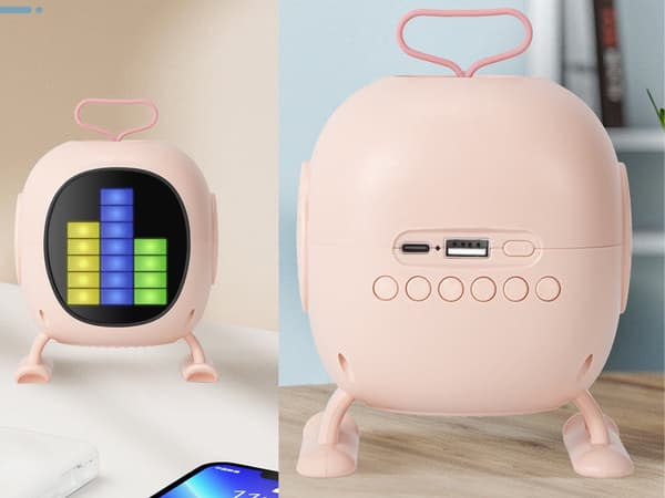 Bluetooth karaokehøjttaler med mikrofon LED USB batteri farvemix