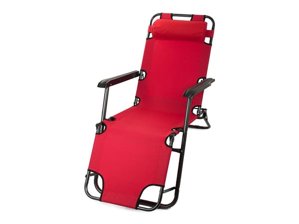 Sammenfoldelig solstol zero gravity rød max 120 kg