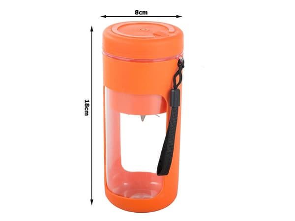 Bærbar USB-blender 450 ml 20 W orange med knive i rustfrit stål