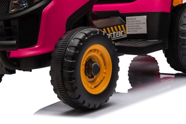 Batteridrevet legetraktor til børn rosa BBH-030