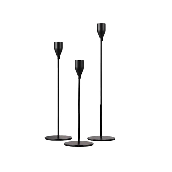 Ljusstakar metall 3-pack mattsvart