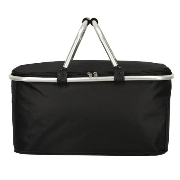 Sammenklappelig kølekorb 32L isoleret med lynlås sort 48x28x24 cm